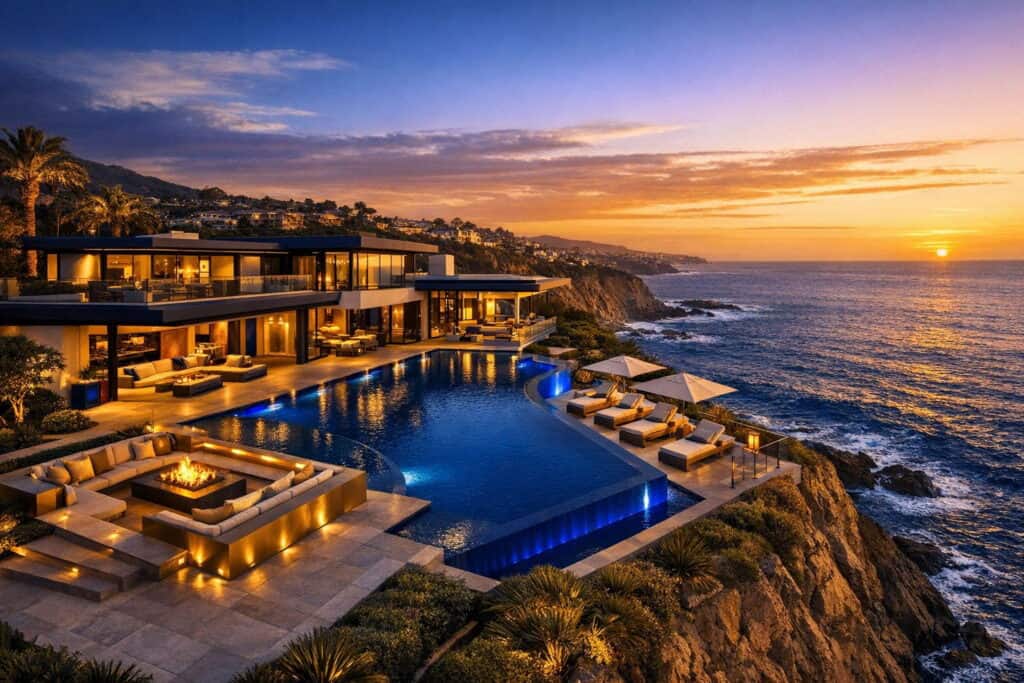 A breathtaking view of prime Orange County luxury coastline.